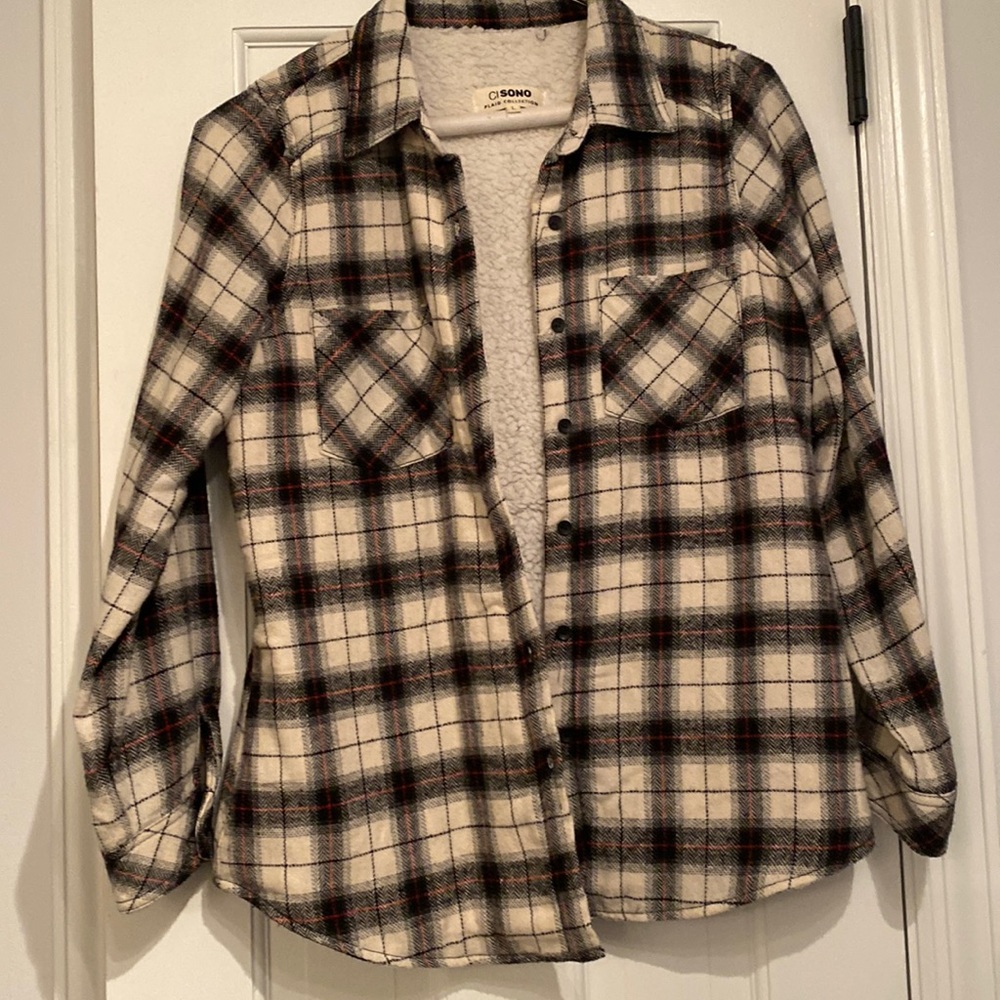 Cute Button-Down Faux Sherpa Lined Shirt Jacket